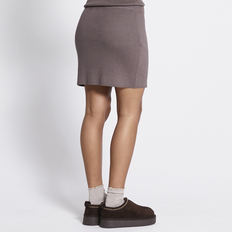 Short rib-knit skirt "Jasmina" Beige